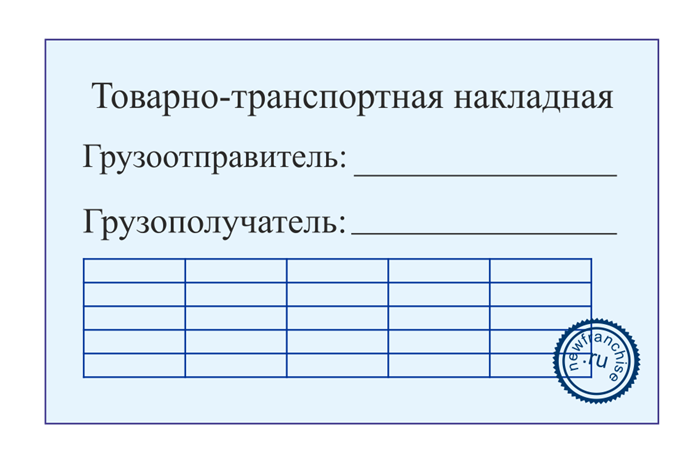 Инструкция по заполнению товарной накладной