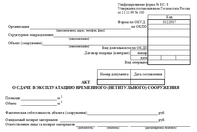 Требования к подготовке акта физической готовности объекта